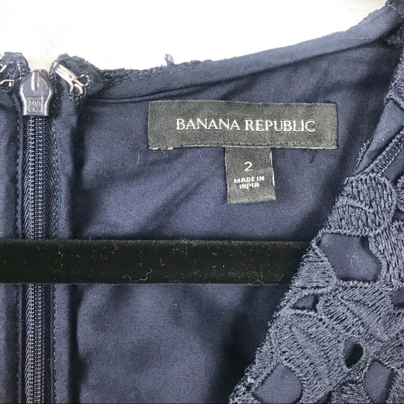 Banana Republic Navy Lace Dress w Pockets Sz 2 - Picture 6 of 8